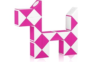 KidsPark Snake fidget Toy - 24 Parts Magic Snake Cube Twisty Puzzle Ruler, Speed Snakes for Christmas Stocking Fillers for Kids & Adults, Purple