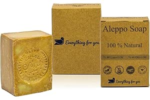 EVERYTHING FOR YOU E4U Original Aleppo Jabón CláSico 60% Aceite De Oliva, 40% Aceite De Laurel - Aprox. 200 G