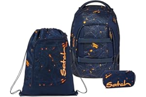 satch Set di 3 zaini per la scuola, con astuccio e sacca sportiva