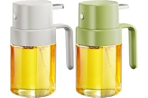 YARRAMATE Spruzzatore Olio per Friggitrice Aria, 200 ml Spray ad Aria da Cucina, Accessori Dispenser, Misuratore d'Olio Portatile per Barbecue Campeggio (Verde E Bianco)