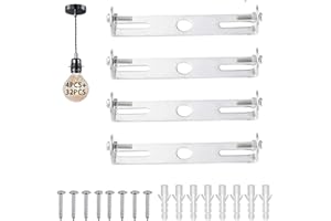 Rybtd 4 Piezas Placa de Fijación para Lámpara soporte de luminaria de techo 105 mm soporte placa techo con tornillos para oficina en casa soporte lampara techo