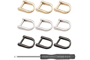 KTNYL 9 Piezas Anillos D Metálicos Anillas, Anillos D Desmontable, Lavero de Mosquetón Giratorio, Grilletes de Anillo en D,Y Destornillador, para Bolso Mochila y Accesorios de Ropa