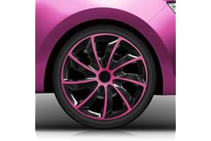 ‎AUTOTEPPICH STYLERS 14" 14 Zoll Radkappen Radblenden Set Nr.002 Schwarz-Pink 4-Stück (Farbe und Größe wählbar!)