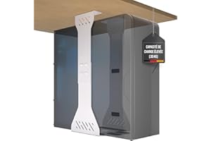 ULTIMATE SETUP Charge Lourde Support pc sous Bureau - Jusqu'à 35 kg – Adaptable Support pc Fixe - Support Tour pc sous Bureau - Bureau Support PC (Blanc)