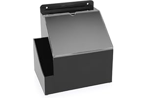 SUMTree Boîte à don en acrylique boîte à suggestion murale avec serrure et porte-affiché boîte à tickets sécurisée pour le vote (21x13x24cm,noir)