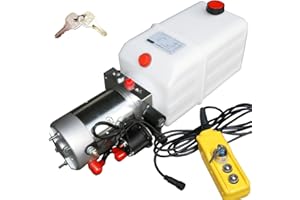 AUER HYDRAULICS Hydraulikaggregat, Hydraulikpumpe 12 V 180 bar 2000 Watt mit 7 Liter Tank und abschließbare Kabelfernbedienung