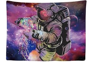 Ulticool - Astronaut lila universum - väggmatta - 200 x 150 cm - stor gobeläng - Tapestry tillbehör gardin för vägg eller tak säng
