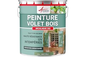 ARCANE INDUSTRIES Peinture volet en Bois, extérieur, Couleur - 2.5 L Vert Pâle - RAL 6021