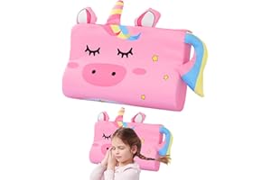 GAROMIA Schlummerkids Kissen Calmly Kinderkopfkissen 44 * 27cm Einhorn Kinderkissen Ergonomisch Schlummerkids Kawaii Tiere Kissen Mit Kopfkissenbezug for weiche Träume