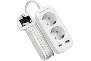 ROOTOMA Adapter England Deutschland Stecker, Reiseadapter UK mit PD20W USB Schnellladung, 2-Fach Steckdosenadapter England Typ G 1,5 m Kabel UK Adapter für UK, London, Ireland, Zypern, Dubai, Singapur