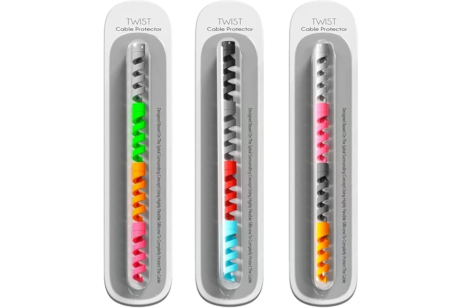 Sounce Spiral Charger 12 Pcs Cable Protector Data Cable Saver Charging Cord Protective Cable Cover Headphone MacBook Laptop E