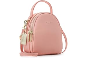 PORRASSO Mini Backpack Women Fashion Handbag Girl Waterproof Cross-body Bag with Earphone Hole Ladies Leather Daypack Dating Travel Small Rucksack