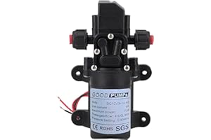 DeJivsin Bomba de Agua 12v, 70w 6A DC12v Bomba de Agua, Bomba de Agua de Alta Presión, Bomba de Diafragma, Bomba de Diafragma Para Autocaravanas, Barcos, Caravanas y Jardines