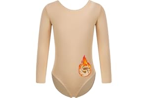 Manyakai Kinder Mädchen Fleece Turnanzug Gefüttert Rundhals/Stehkragen Ballett Body Trikot Gymnastik Leotard Stretch Eiskunstlauf Anzug Tanzkostüm