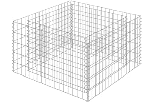 vidaXL Lit Surélevé à Gabion Acier Galvanisé Argenté 90x90x50 cm Jardinière