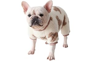 BT Bear Dog Pajamas Soft Warm Fleece Jumpsuit Cute Pet Clothes Onesies Costume for Puppy Small Dogs Medium Dogs(Coffee,L)