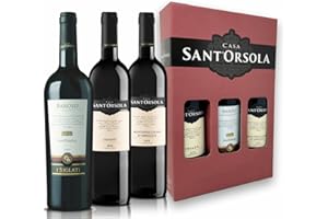 Sant'Orsola Barolo D.O.C.G. + Chianti D.O.C. + Montepulciano D.O.C. d'Abruzzo Italian Red Wine Giftbox - Luxury Red Wine - Gifts for Women - Mum - 3 x 750 ml