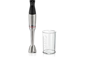 Bosch, batidora de mano, ErgoMaster Serie 6, motor de 1000 vatios con sistema de refrigeración por aire, control dinámico de velocidad, QuattroBlade System Pro, accesorios incluidos, MSM6M810