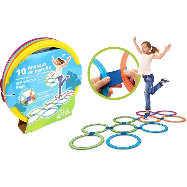 Ensemble De Jeu Anneau De Marelle Avec 10 Cerceaux 10 Connecteurs Pour Jeu En Plein Air Parc Gar Ons Filles