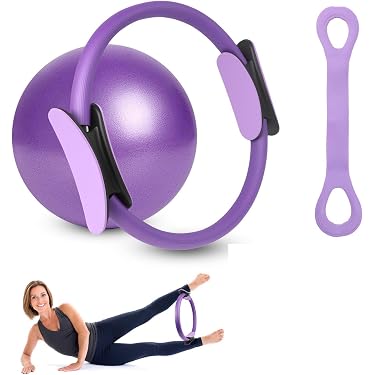 Anneau De Résistance Pilates - Diamètre 38 Cm - Poignées Antidérapantes - Pour Fitness, Yoga, Renforcement Musculaire