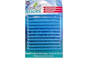 Eco Barn Sink Stick | Plughole Sticks | Drain Unblocker & Sanitation. Sticks for Bathroom & Kitchens, Drain Cleaner & Deodoriser, Prevent Hair Blockages Forming | Pack of 12 Sticks, 1 Year Supply