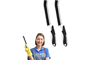 Cleangor Crevice Cleaning Brushes UK, Serrated Bristle Grouting Cleaning Brush for Small Spaces, Magic Brush, Bathroom Accessory, Cleaning Tools, Cleaning Supplies for Shower, Toilet, Sink(2, Black)