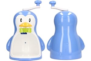 WPKD BLUEIY Blue Penguin Rasiereismaschine,Pinguin-Eisbrecher,Rasiermaschine, ABS,Manuelle Schneekegelmaschine,Tragbarer Eisrasierer mit Behälter für die Küche zu Hause