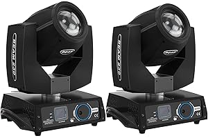 WZYBUTA Cabeza Movil LED 230W Luces Discoteca17 Gobos 14 Colores Luces de Fiesta DMX512 Luces Iluminación del Escenario Fiesta Navideña Bar Club (2pcs)