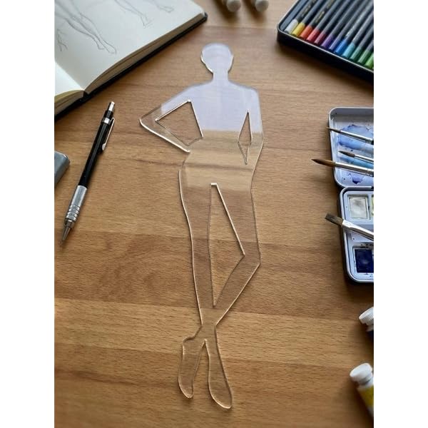 Fashion Design Figure Stencil Shift 10 Inch | Reusable Female Human Body Drawing Template for Dress Sketching, Illustration & Apparel Designing