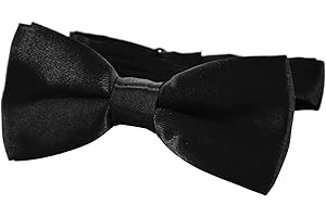 DonDon Nœud papillon avec crochet Pour enfants Garçon lié et réglable 9 x 4,5 cm brillant effet soie