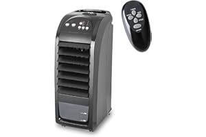 MaxxHome Climatiseur Mobile, Refroidisseur d'air Silencieux (70w) avec Design Pratique, pour la Maison et Le Bureau, à économie d'énergie avec Fonction de Refroidissement, Moderne Noir