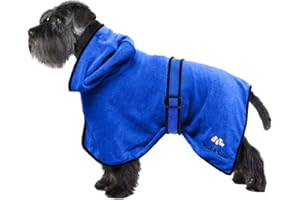 Bella & Balu Peignoir pour Chien en Microfibre – Peignoir pour Petit Chien Absorbant pour séchage après baignade, Bain ou Sortie sous la Pluie (S | Bleu)