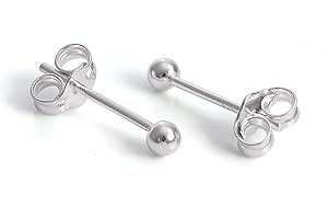 Sterlingsilber Leichtgewicht Kugel Ohrstecker 1mm - 12mm