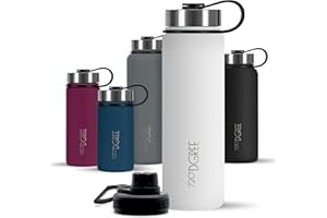 720°DGREE Borraccia termica 1,2 litri "noLimit" - Bottiglia acqua termiche in acciaio inox - Senza BPA - Borracce perfetto per bevande calde, fredde, università, ufficio, all'aperto +2 Coperchi