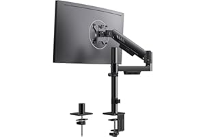 ErGear Single Monitor Arm, Adjustable Desk Monitor Mount for 13-34″ Screens, Up to 9kg, Enhanced Stability with Integrated C-Clamp, Upgraded Cable Management, VESA 75x75/100x100mm, Black, Gaming