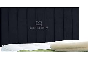 EMPIRE BEDS 24 INCH HEIGHT LUXURIOUS PORTLAND HEADBOARD IN PLUSH VELVET FABRIC FOR DIVAN BEDS(4FT6 Double- Height 24", Black)