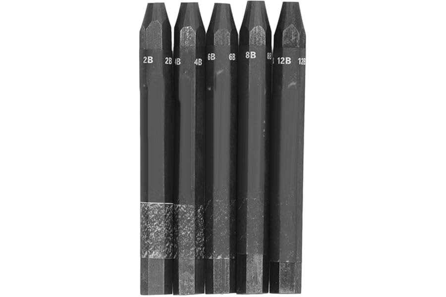 HEEPDD Graphite Stick Set, 5Pcs Water Soluble Art Pencils Set for Sketching Drawing School Supplies Art Tools for Home Office Studio Use