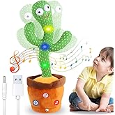 Viblizz Rechargeable Toys Talking Cactus Baby Toys for Kids Dancing Cactus Toys Can Sing Wriggle & Singing Recording Repeat W