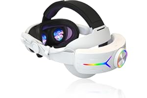 Evoloo Head Strap Compatible for Quest 3 Accessories,6000mAh Adjustable Quest 3 Battery Strap,Light up Quest 3 Elite Strap for Enhanced Support and Comfort