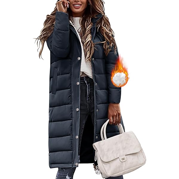 Veste Rembourrée Mi-longue Doudoune Longue Femme Hiver Manteau