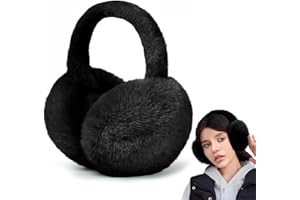 LILELIG Ohrenwärmer Damen,Ohrenschützer Für Damen,Ohrwärmer Erwachsene Winter Damen,Ohren Wärmer,Ohrenschützer Damen Winter,Verstellbarer Plüsch Ohrenschützer,Für Damen Herren (Schwarz)