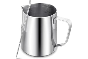 LIFHAP Milchkännchen für Kaffeemaschine – 600 ml/20 fl.oz Milchkanne aus Edelstahl 304 mit Stift,Barista-Zubehör aus Metall für Cappuccino,Latte und Espresso,Spülmaschinenfest