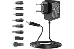 AGOTD Adaptateur Secteur Universel AC à DC 12V 2A 24W Transformateur d'alimentation à Découpage pour électroniques Ménagers 12V