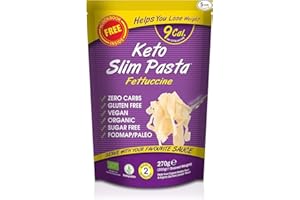 EAT WATER Keto Slim Fettuccine Pasta (Pack of 5 x 270g) Organic Konjac Flour & Oats Shirataki Pasta, Zero Carb, Low Calorie, Gluten, Fat & Sugar Free, Vegan High Fibre Ready to Eat, Paleo Diet Friendly