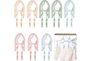 Wekuw 8 sztuk wieszaków podróżnych (z klipsem), składane wieszaki na ubrania, składane wieszaki na ubrania dziecięce, nadają się do podróży służbowych i domowych tekstyliów