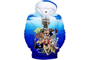 OLIPHEE Niño Sudadera con Capucha Impresa 3D Color Pull Anime Japonés Luffy Ace Zoro Hoodie Chándal Sudadera Cosplay Amantes del Anime