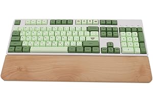 HomeDo - Reposamuñecas de madera para teclado mecánico, cojín de soporte para palma, soporte ergonómico para escribir y jugar (haya, 44 x 8 cm)