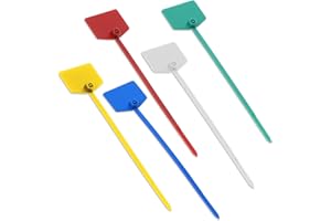 Ptwola 100 Pcs Multicolor Waterproof Tags Plastic Self Locking Writable Shipping Marker Ties Luggage Identification Hanging Tag Straps Mark Seal Tags Zip Tag for Luggage Logistic Retail Inventory