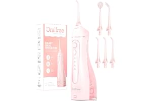 Oralfree Irrigador Bucal Portátil Flosser: Irrigador Dental Inalámbrico Profesional con Modo DIY, 5 Boquillas y 4 Modos, IPX7 Impermeable, Recargable para Limpieza Dental en el Hogar
