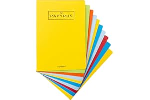 Unipapel 98430799. Pack de 10 Libretas Grapadas A5+, 48 Hojas Pautadas 3,5mm, 90 Gramos, Tapa Gofrada, Unipapyrus 13, Colores Surtidos Aleatorios